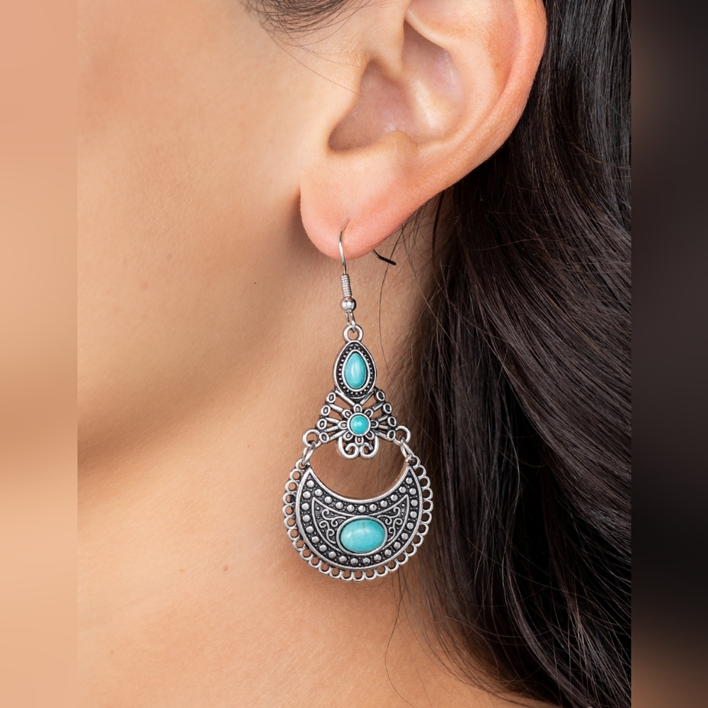Sahara Samba Blue Earrings SILVER 💙 - Picture 3 of 3